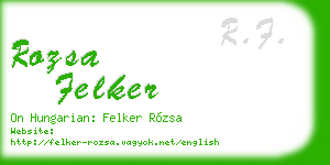 rozsa felker business card