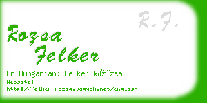 rozsa felker business card